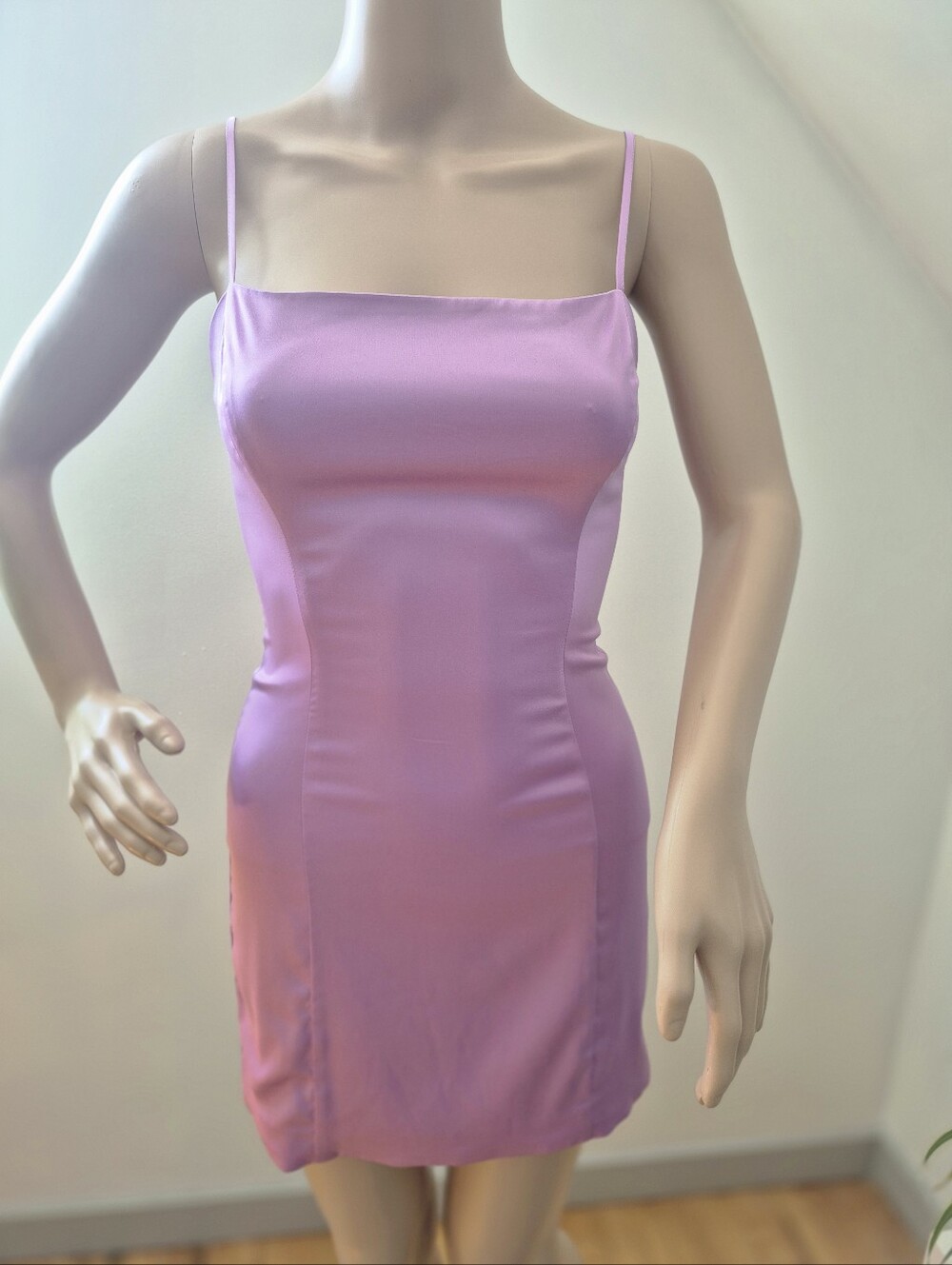 Aritzia Sunday Best Shimmer Satin Dress Lilac Pink Sz 0